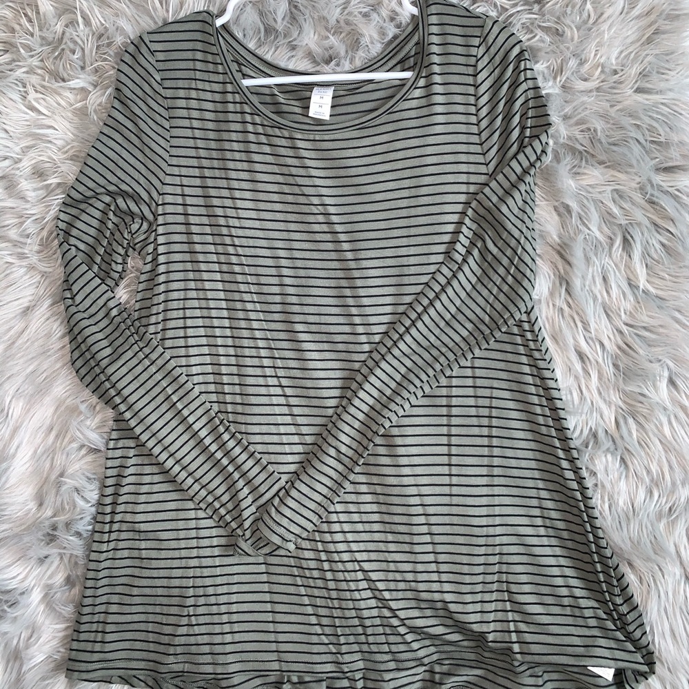 Forest green and black striped dress shirt